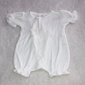 #46. ZARA - White Baby Romper with Ruffle Sleeves